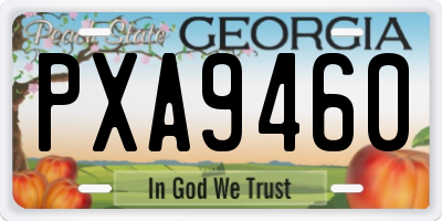 GA license plate PXA9460