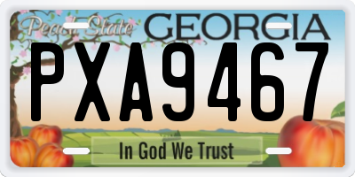 GA license plate PXA9467
