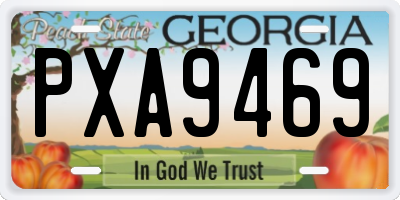 GA license plate PXA9469