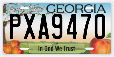 GA license plate PXA9470