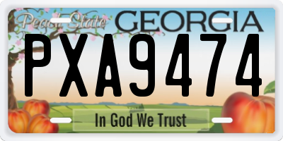 GA license plate PXA9474