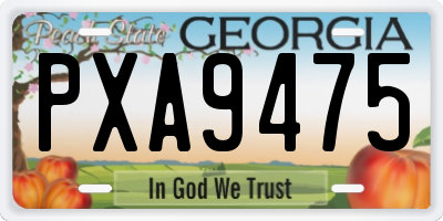 GA license plate PXA9475