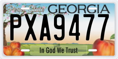 GA license plate PXA9477
