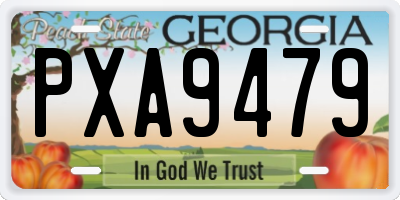 GA license plate PXA9479