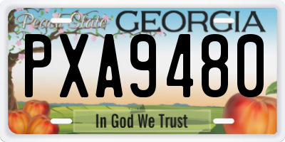 GA license plate PXA9480