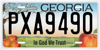 GA license plate PXA9490