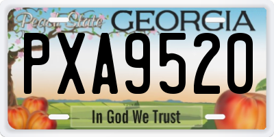 GA license plate PXA9520