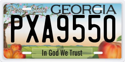 GA license plate PXA9550