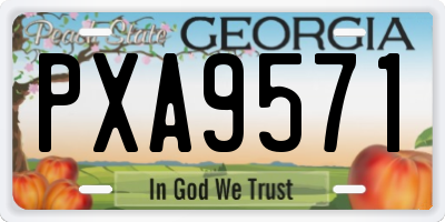 GA license plate PXA9571