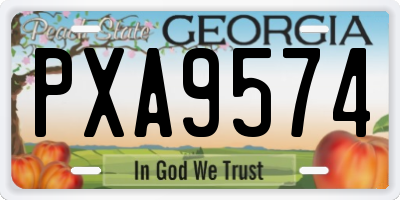 GA license plate PXA9574