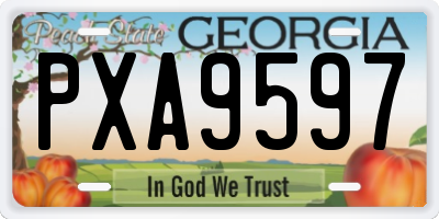 GA license plate PXA9597