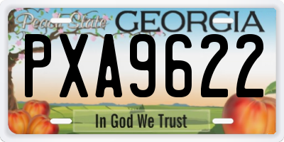 GA license plate PXA9622