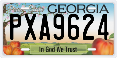 GA license plate PXA9624