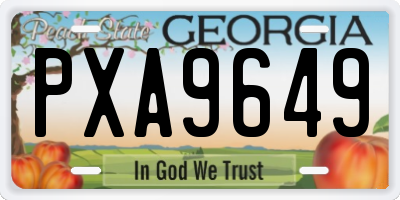 GA license plate PXA9649