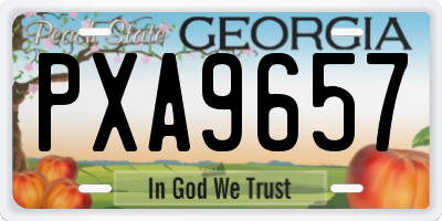 GA license plate PXA9657