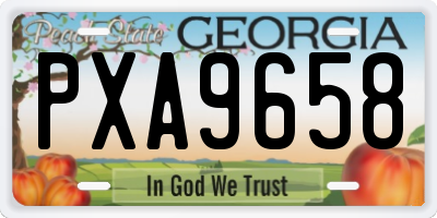 GA license plate PXA9658