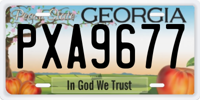GA license plate PXA9677