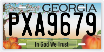 GA license plate PXA9679