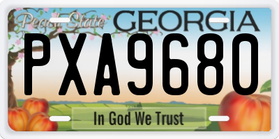 GA license plate PXA9680