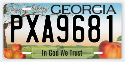 GA license plate PXA9681