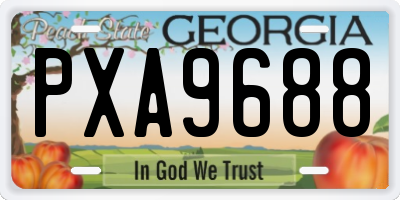 GA license plate PXA9688