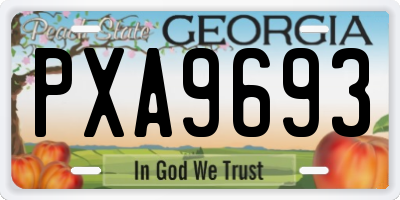 GA license plate PXA9693