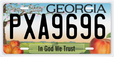 GA license plate PXA9696