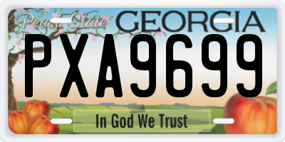 GA license plate PXA9699