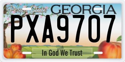 GA license plate PXA9707