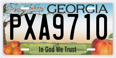 GA license plate PXA9710
