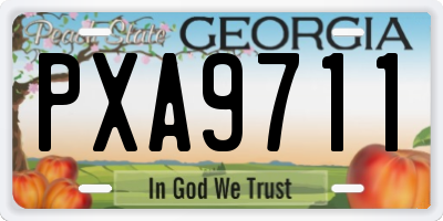 GA license plate PXA9711