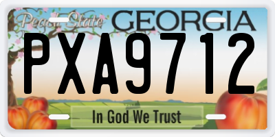 GA license plate PXA9712