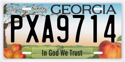 GA license plate PXA9714