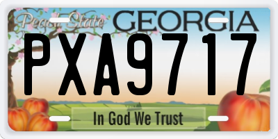 GA license plate PXA9717