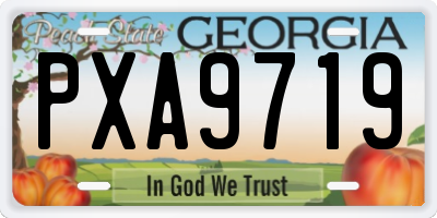 GA license plate PXA9719