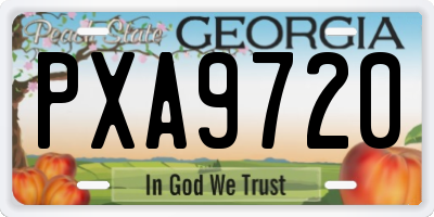 GA license plate PXA9720