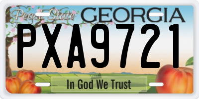 GA license plate PXA9721