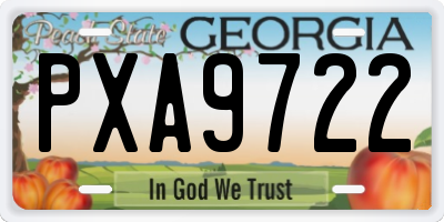 GA license plate PXA9722