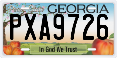 GA license plate PXA9726