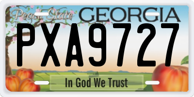 GA license plate PXA9727