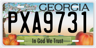 GA license plate PXA9731
