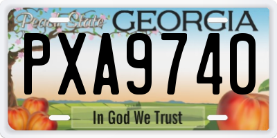 GA license plate PXA9740