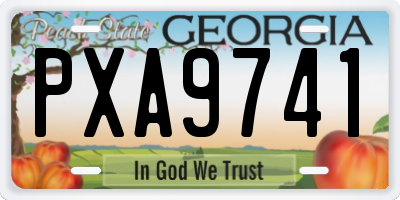 GA license plate PXA9741
