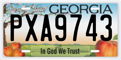 GA license plate PXA9743
