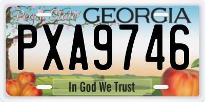 GA license plate PXA9746