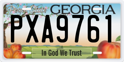 GA license plate PXA9761