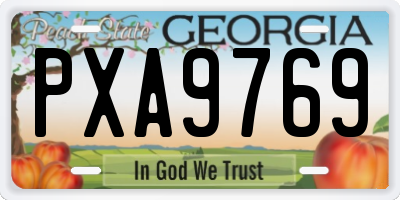 GA license plate PXA9769
