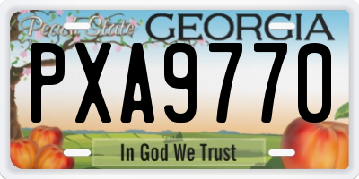 GA license plate PXA9770