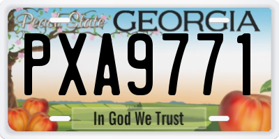 GA license plate PXA9771