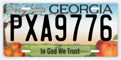 GA license plate PXA9776